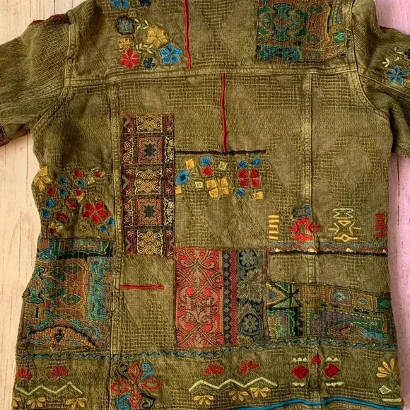 Vintage Chicos bohemian patchwork button down jacket size 0 - Picture 12 of 12